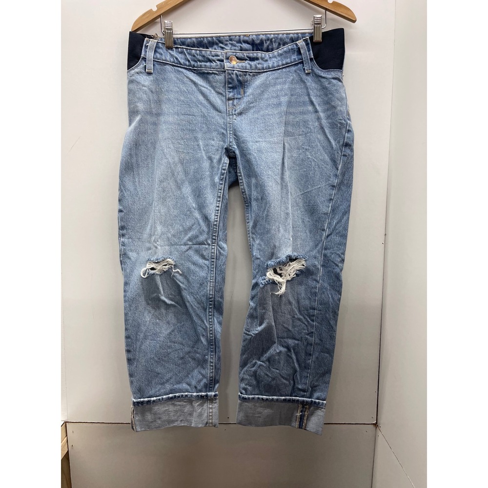 Isabel by Ingrid & Isabel Maternity Cropped Vintage Straight Jeans Light Wash 4